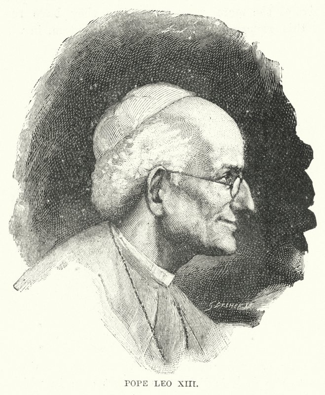 Påve Leo XIII (litho) av English School