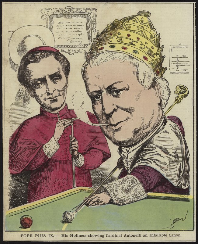 Påven Pius IX - Hans helighet visar kardinal Antonelli en ofelbar kanon av English School