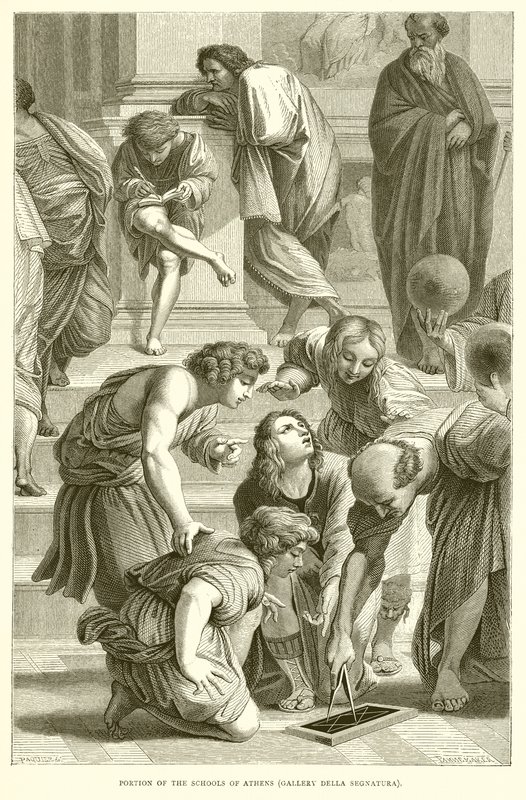 Del av Atens skolor (Gallery Della Segnatura) av English School