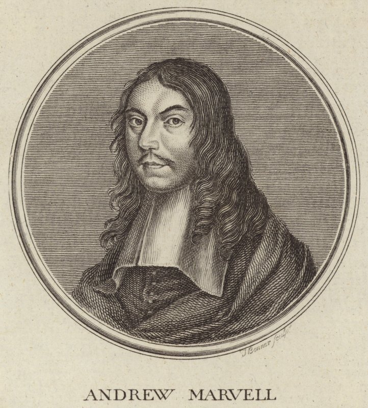 Porträtt av Andrew Marvell av English School