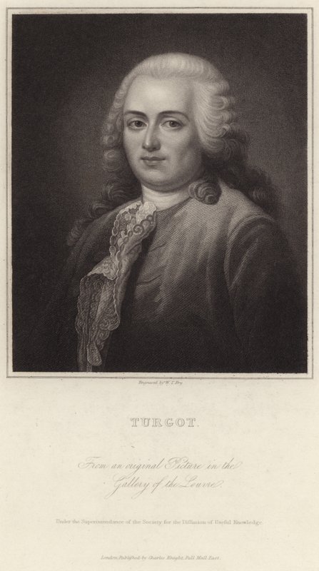 Porträtt av Anne-Robert-Jacques Turgot av English School