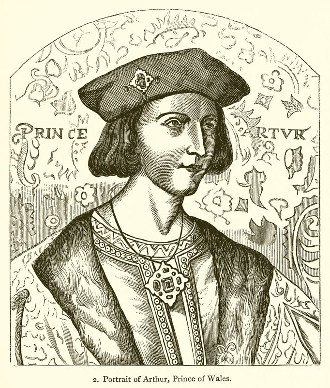 Porträtt av Arthur, Prince of Wales av English School