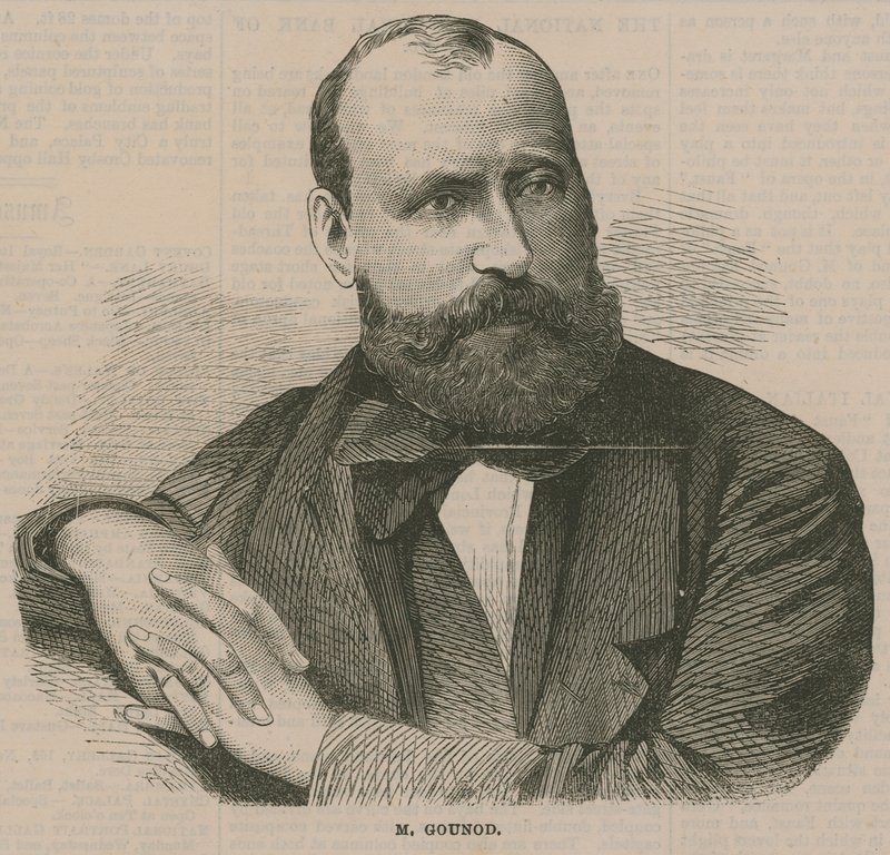 Porträtt av Charles-Francois Gounod av English School