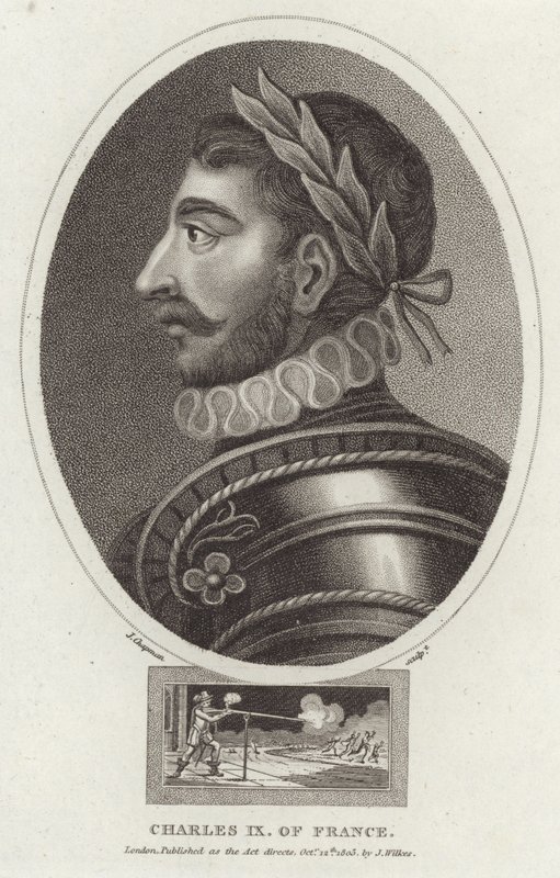 Porträtt av Karl IX av Frankrike av English School