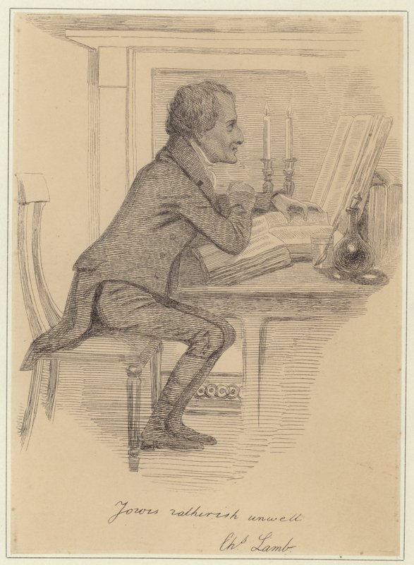 Porträtt av Charles Lamb av English School