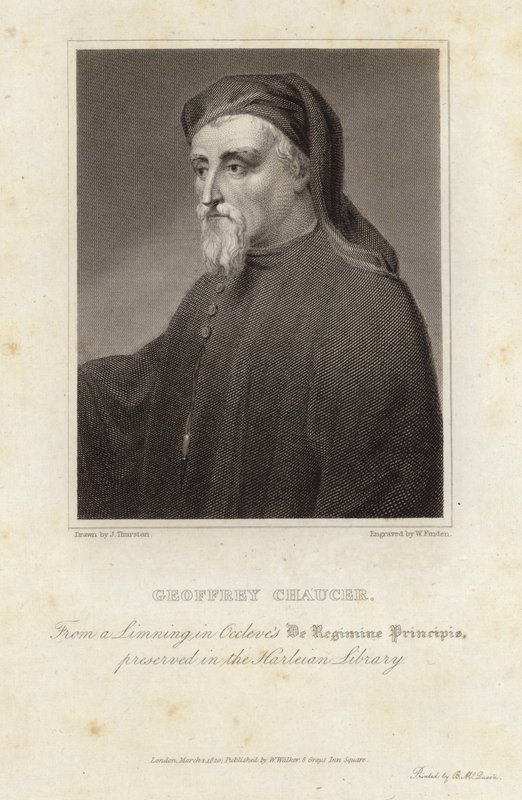 Porträtt av Geoffrey Chaucer av English School