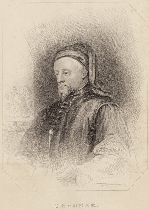 Porträtt av Geoffrey Chaucer av English School