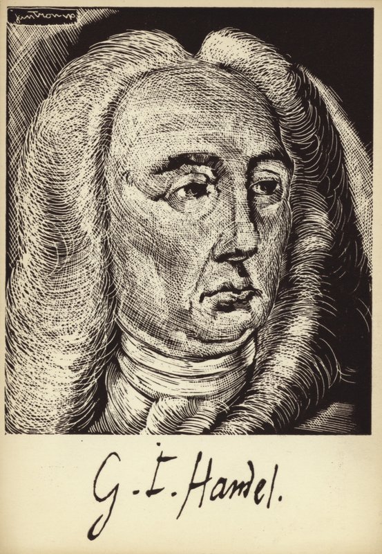 Porträtt av Georg Friedrich Händel av English School