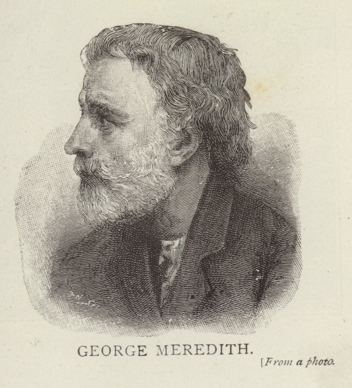 Porträtt av George Meredith av English School