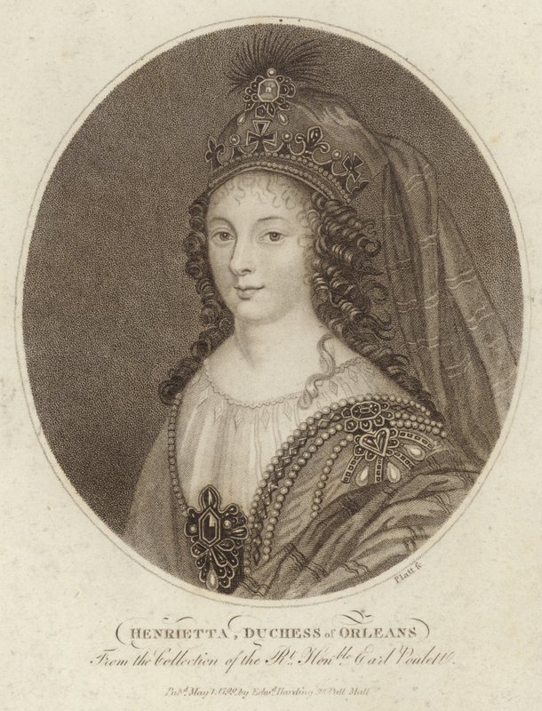 Porträtt av Henrietta, hertiginna av Orleans av English School