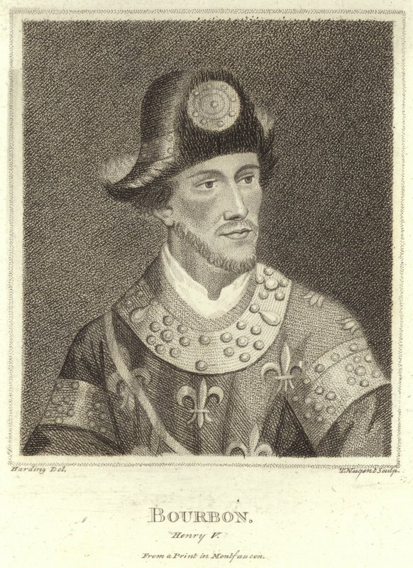 Porträtt av Henry V, House of Bourbon av English School