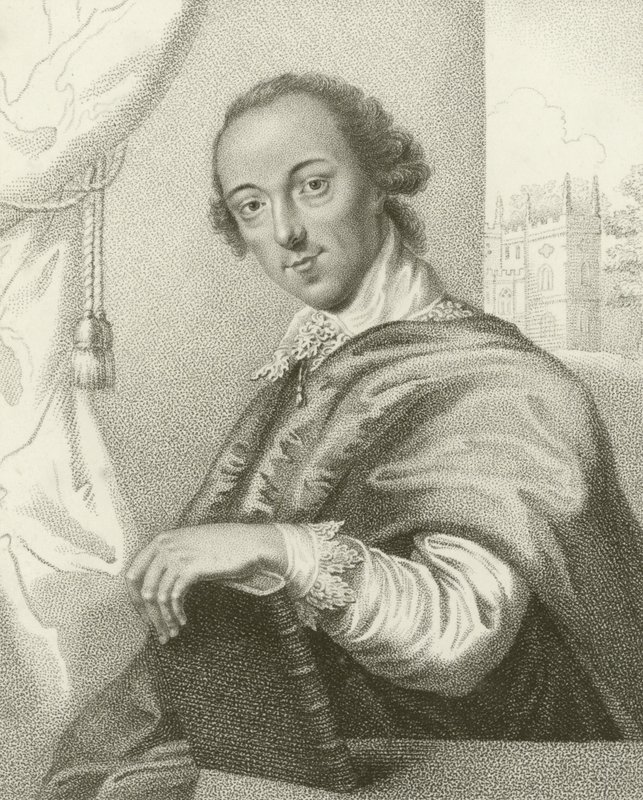 Porträtt av Horace Walpole av English School