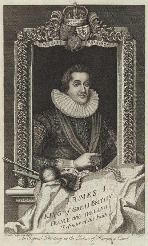 Porträtt av James I av Storbritannien och Irland av English School