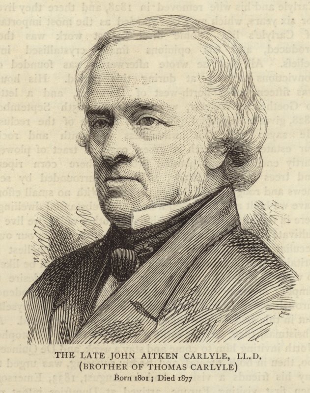 Porträtt av John Aitken Carlyle, bror till Thomas Carlyle av English School
