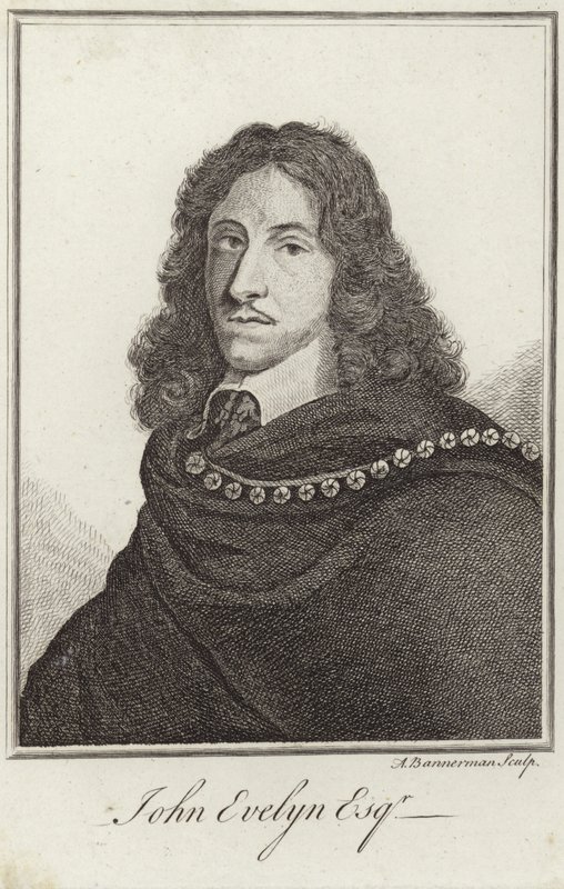 Porträtt av John Evelyn av English School
