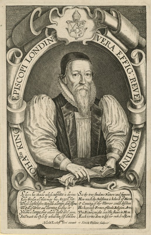 Porträtt av John King, biskop av London 1611-21 av English School