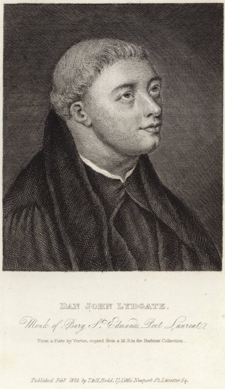 Porträtt av John Lydgate av Bury av English School