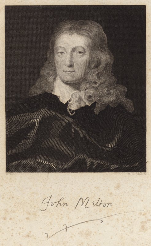 Porträtt av John Milton av English School