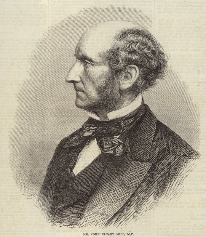 Porträtt av John Stuart Mill av English School