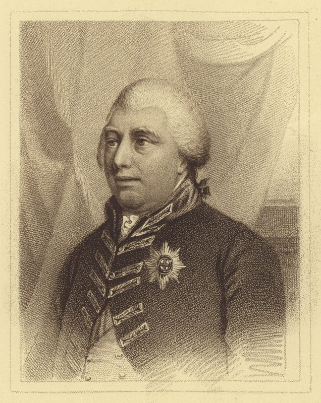 Porträtt av kung George III (gravyr) av English School