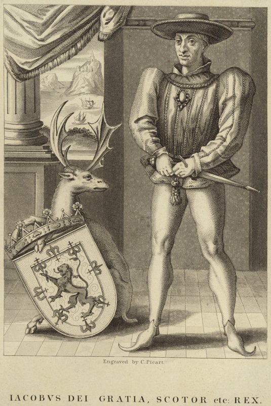 Porträtt av kung James I av England av English School