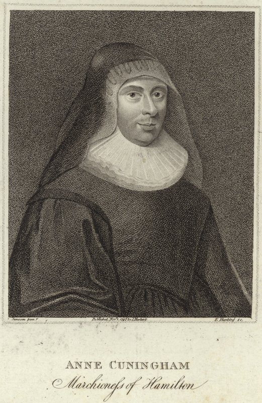 Porträtt av Lady Ann Cunningham, markioninna av Hamilton av English School