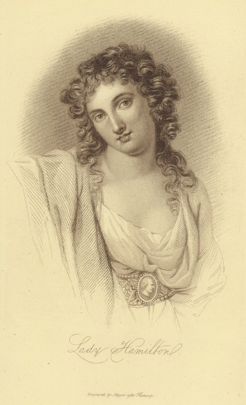 Porträtt av Lady Hamilton (gravyr) av English School