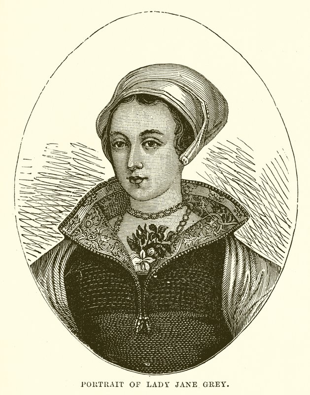 Porträtt av Lady Jane Gray av English School