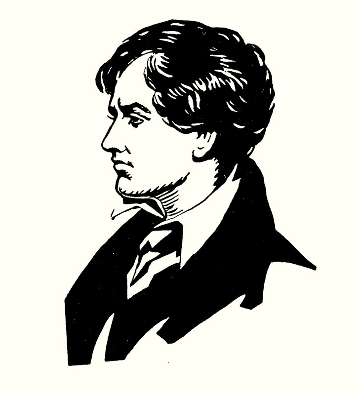 Porträtt av Lord Byron (litho i färg) av English School