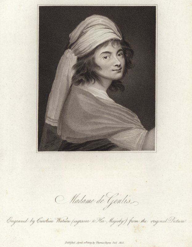 Porträtt av Madame de Genlis av English School