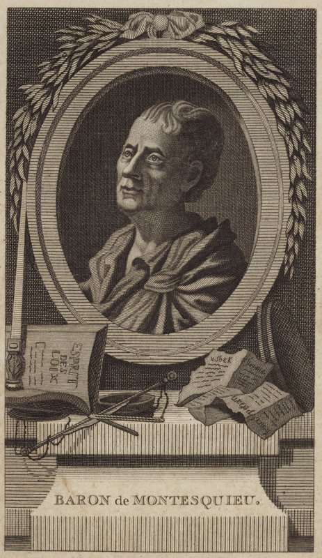 Porträtt av Montesquieu av English School