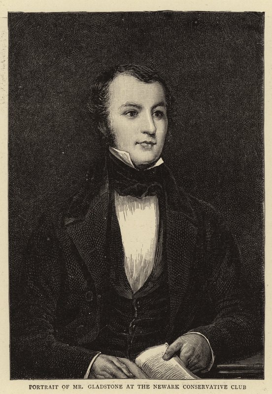 Porträtt av Mr Gladstone på Newark Conservative Club av English School