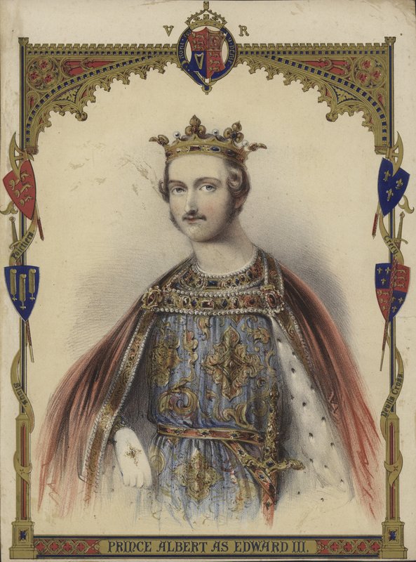Porträtt av Prins Albert som kung Edward III av English School