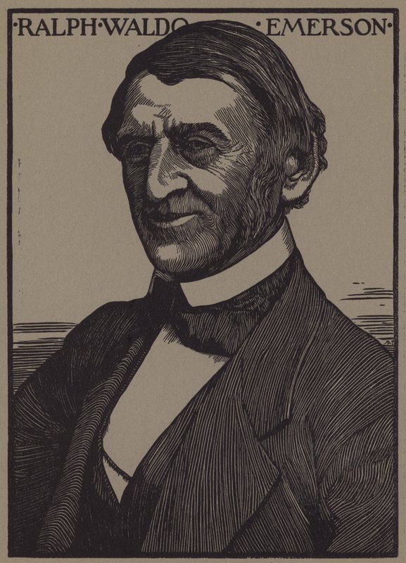 Porträtt av Ralph Waldo Emerson av English School