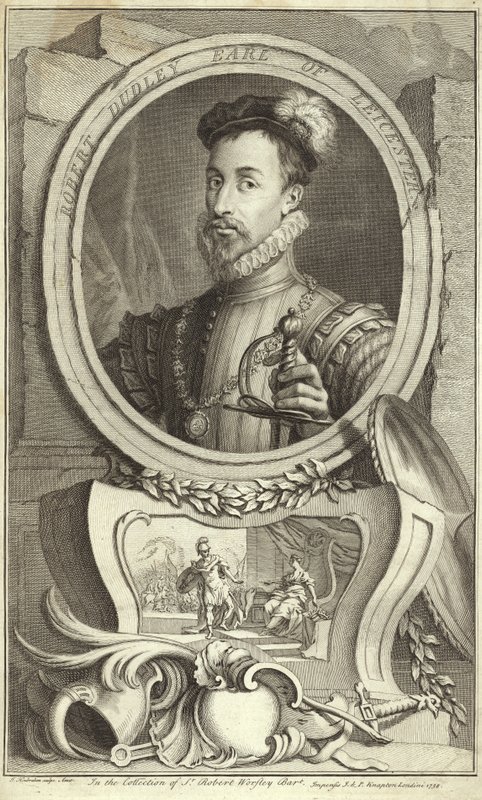 Porträtt av Robert Dudley, Earl of Leicester av English School