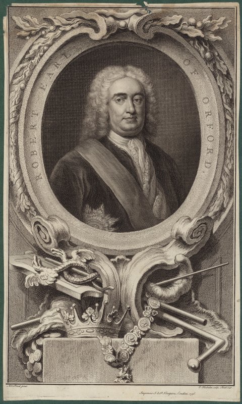 Porträtt av Robert Walpole, Earl of Orford av English School