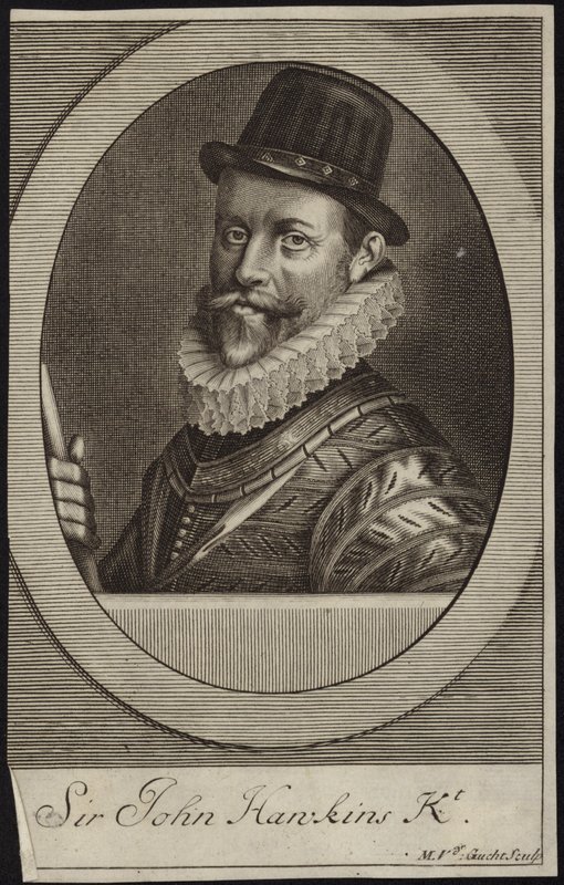 Porträtt av Sir John Hawkins av English School