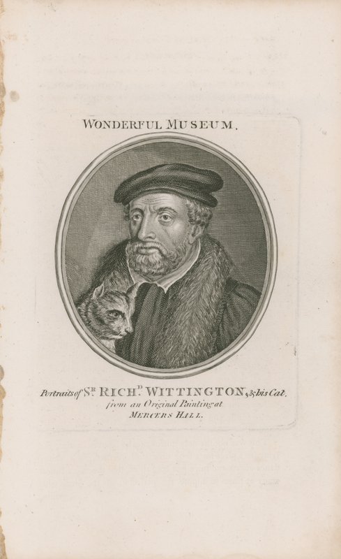 Porträtt av Sir Richard Whittington och hans katt av English School
