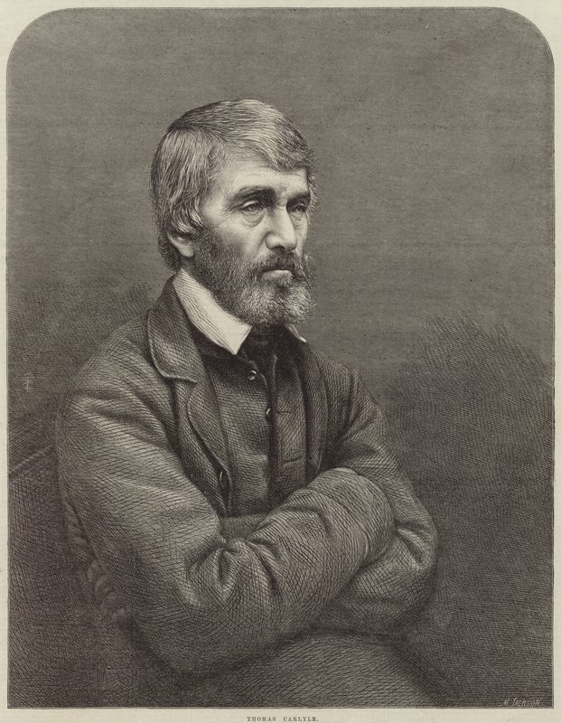 Porträtt av Thomas Carlyle av English School