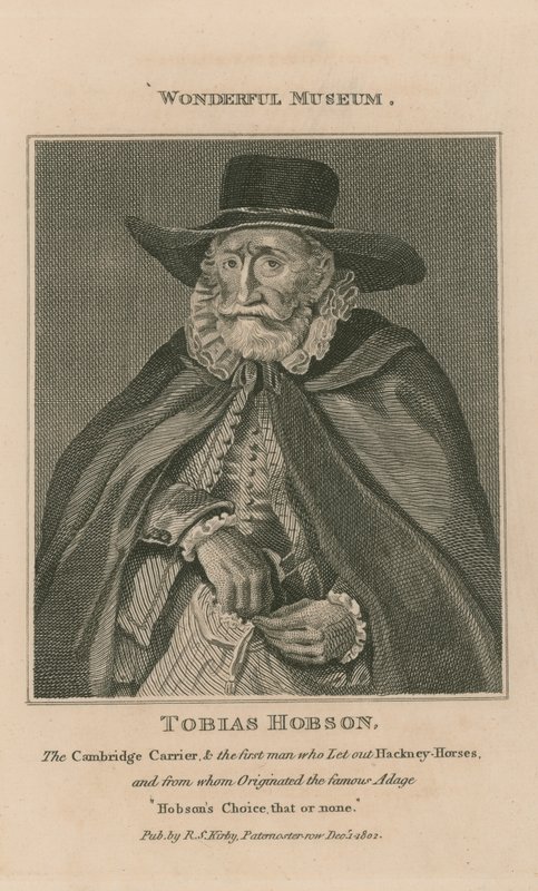Porträtt av Tobias Hobson av English School