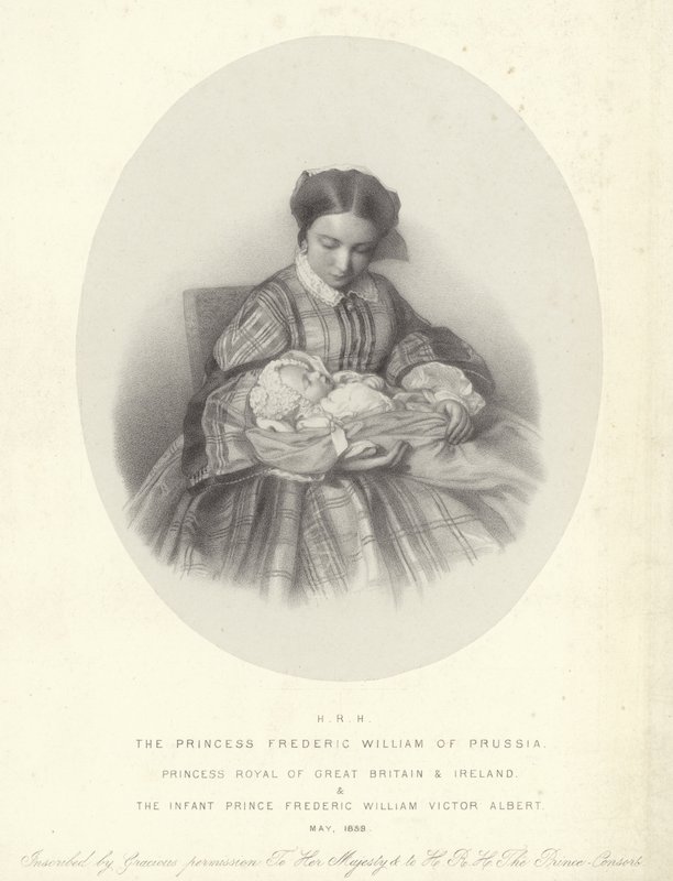 Porträtt av Victoria, Princess Royal, med sin son, Frederick William Victor Albert av English School