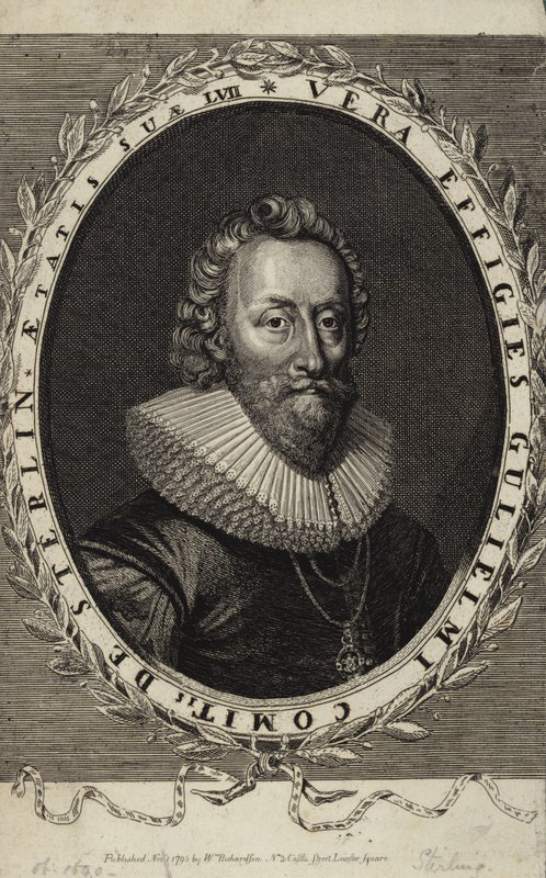 Porträtt av William Alexander, Earl of Stirling av English School