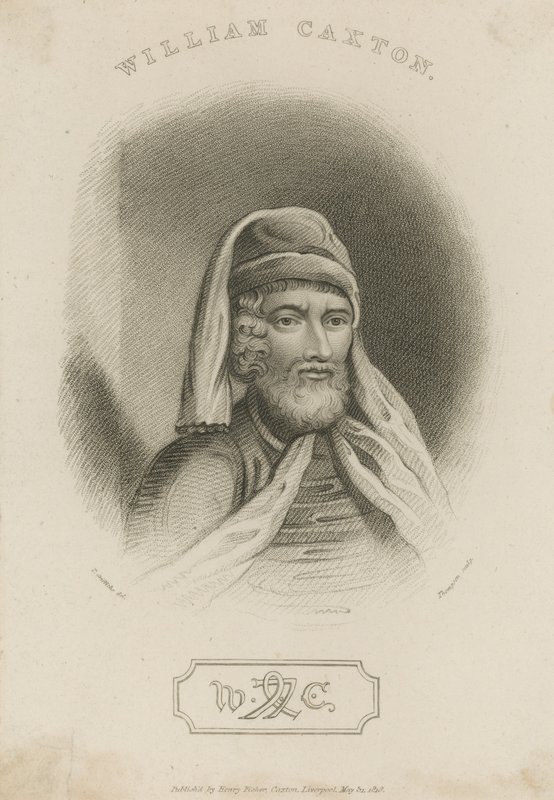 Porträtt av William Caxton av English School