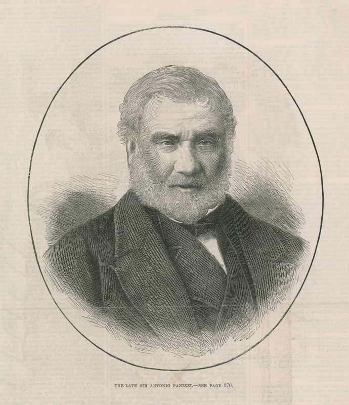 Porträtt av framlidne Sir Antonio Panizzi av English School