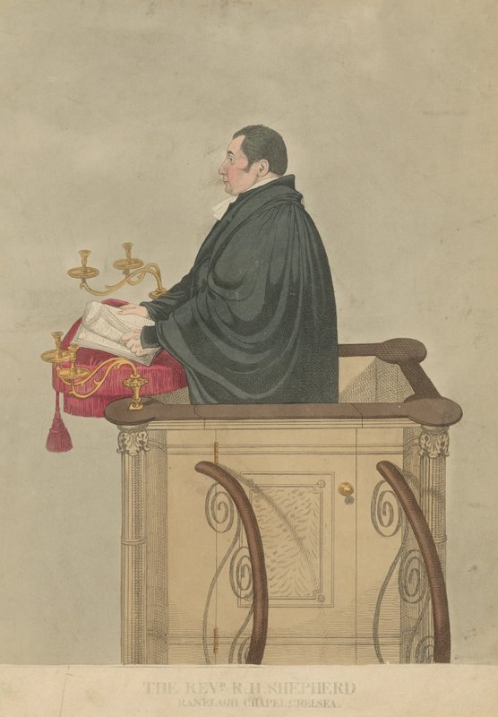 Porträtt av pastor Richard Herne Shepherd av English School