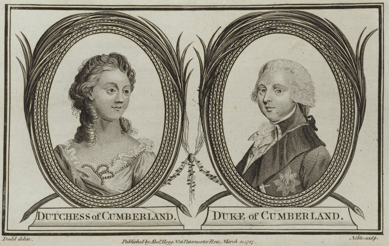 Porträtt av hertiginnan och hertigen av Cumberland av English School