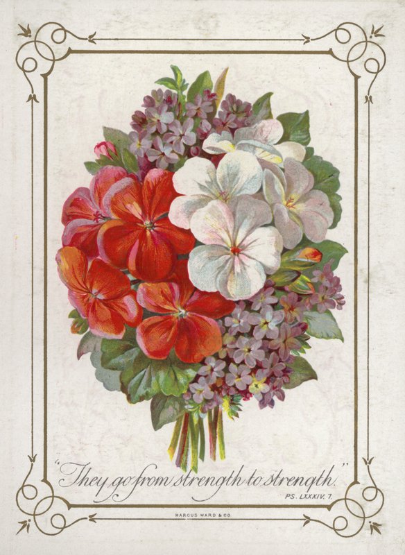 Posy av blommor av English School