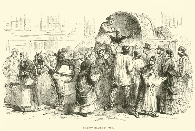 Fjäderfäförsäljare i Paris, oktober 1870 av English School