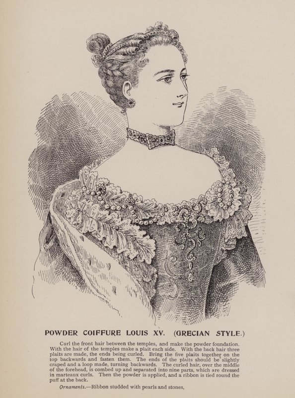 Puder Coiffure Louis XV, Grecian Style (gravyr) av English School