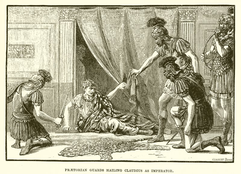 Praetorian-vakter hyllar Claudius som imperator av English School
